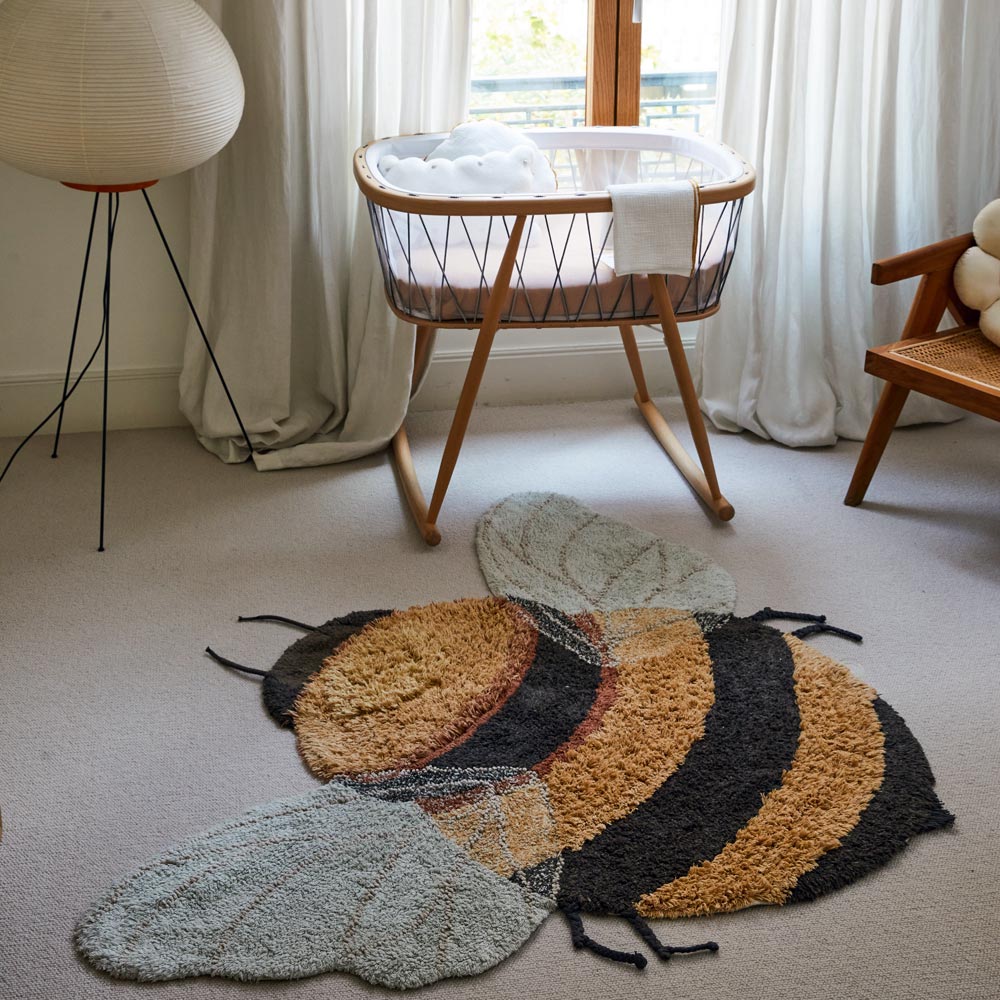 Kinderteppich Biene 115 x 150 cm, maschinenwaschbar