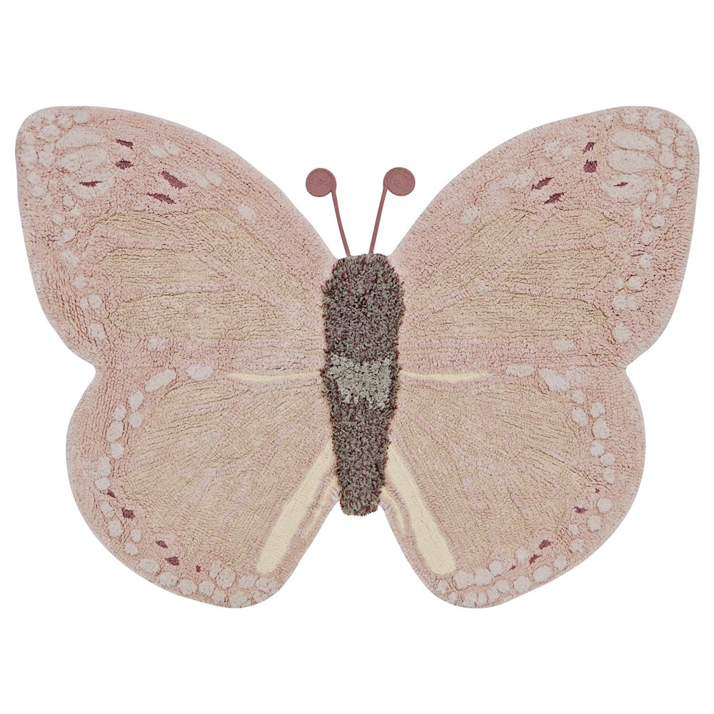 Baumwollteppich Schmetterling, maschinenwaschbar