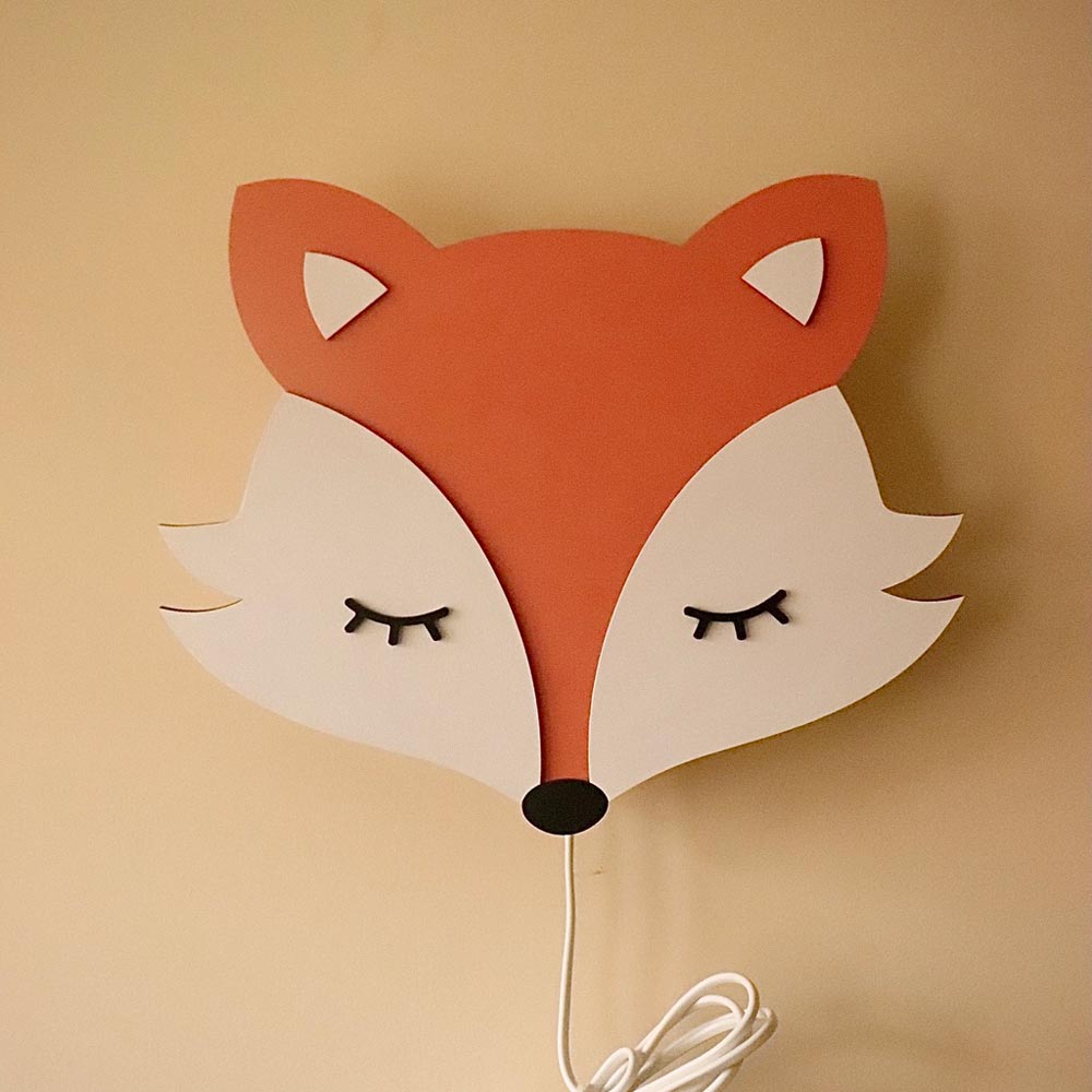 Wandlampe Fuchs aus Holz