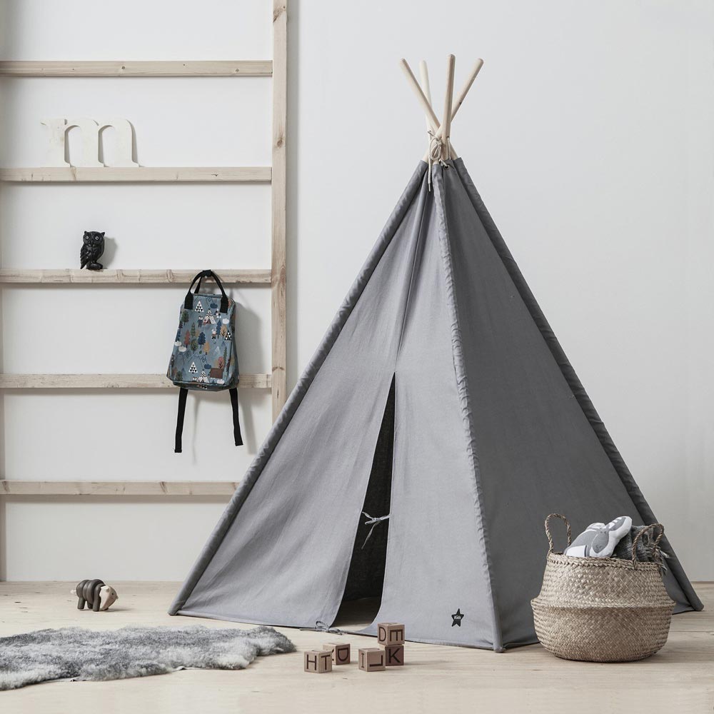 Tipi Spielzelt aus Baumwolle & Kiefer