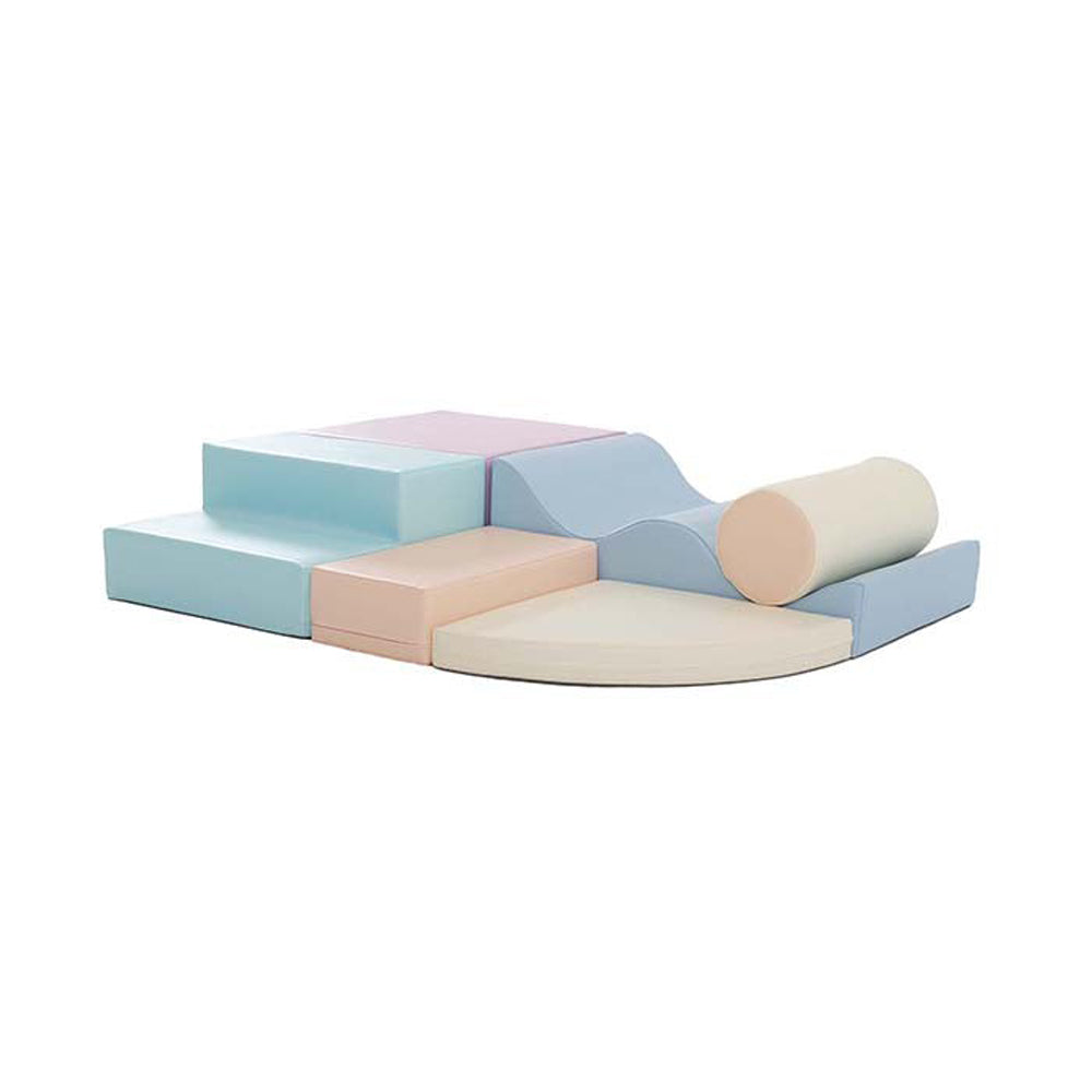 Motorikspielzeug Softblock Bausteinset 8 Teile, helles pastell