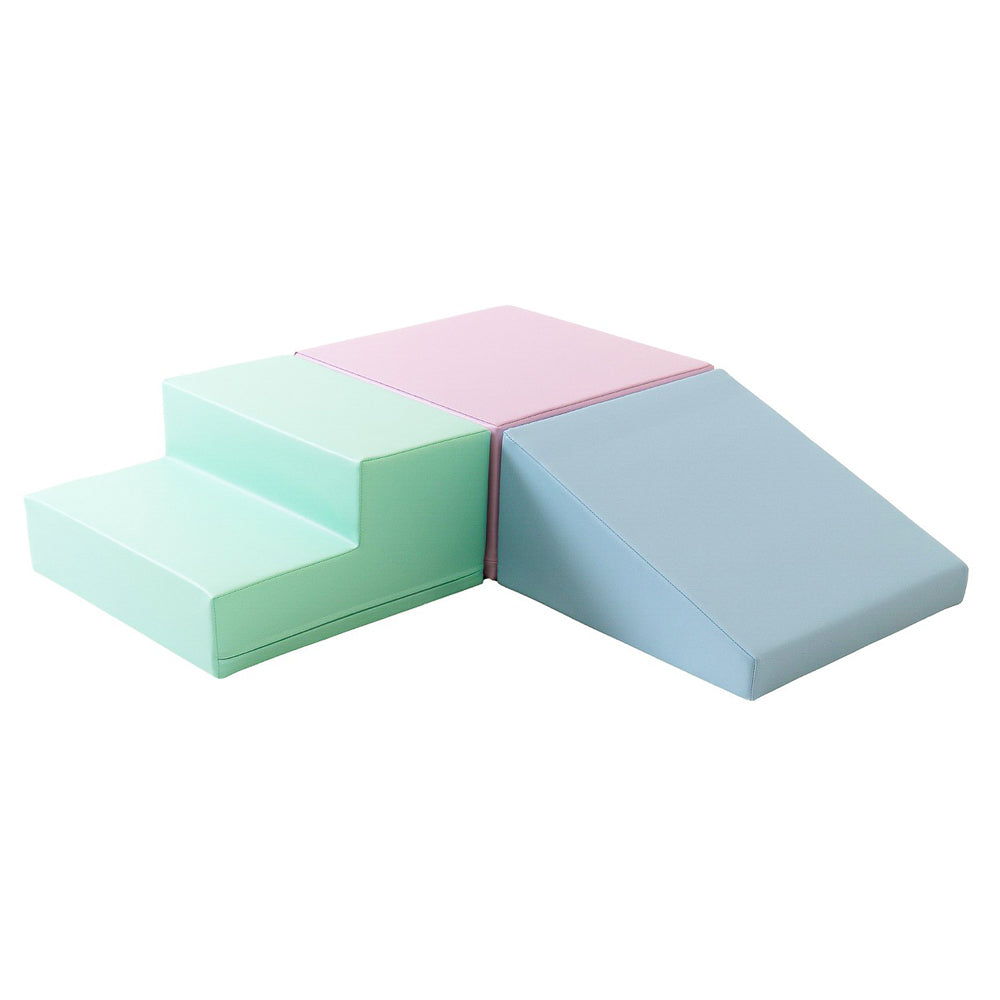 Motorikspielzeug Softblock Mini-Bausteinset 3 Teile, helles Pastell