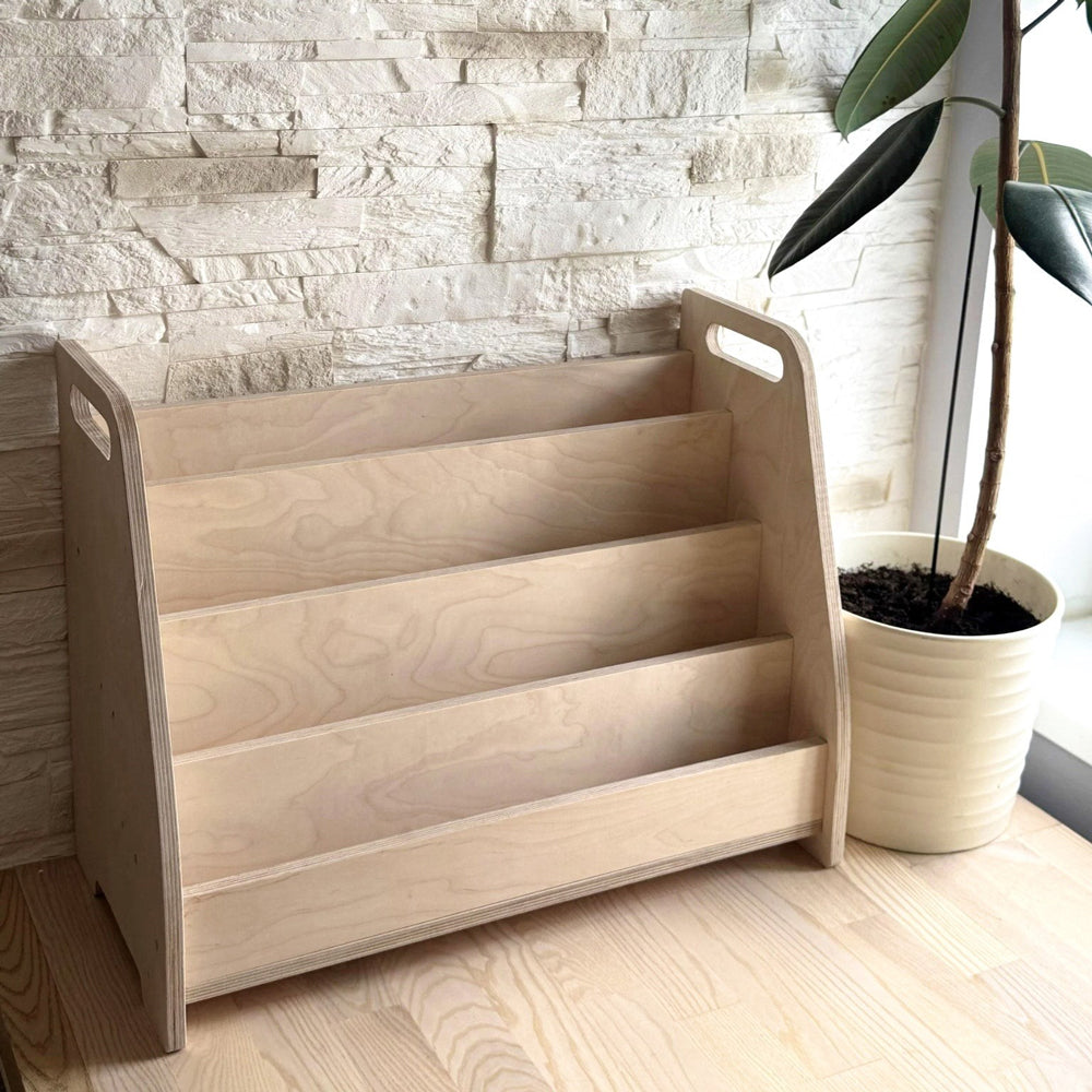 Montessori Bücherregal Standregal aus Holz, handgefertigter Feinschliff