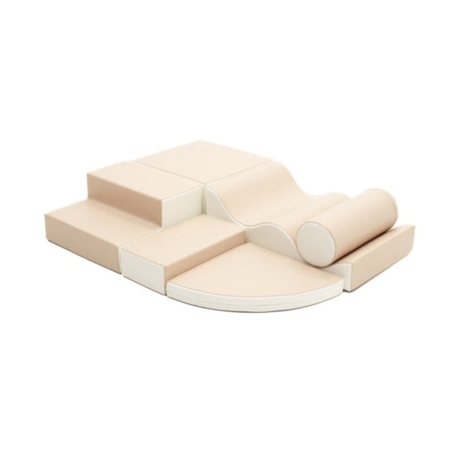[SET_28_05] Motorikspielzeug Softblock 6-teiliges Bausteinset, Creme