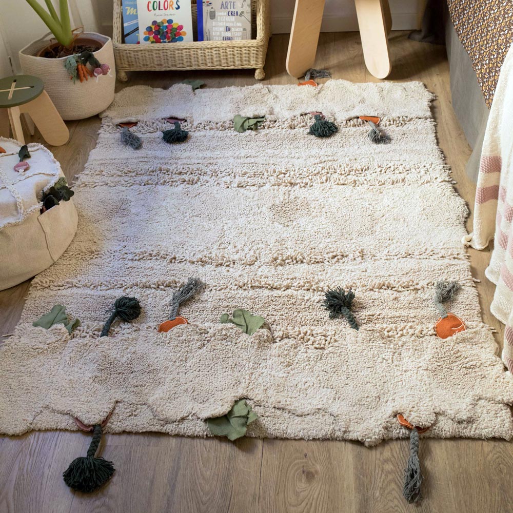 Spielteppich Gemüsegarten mit Zubehör 120 x 160 cm, maschinenwaschbar