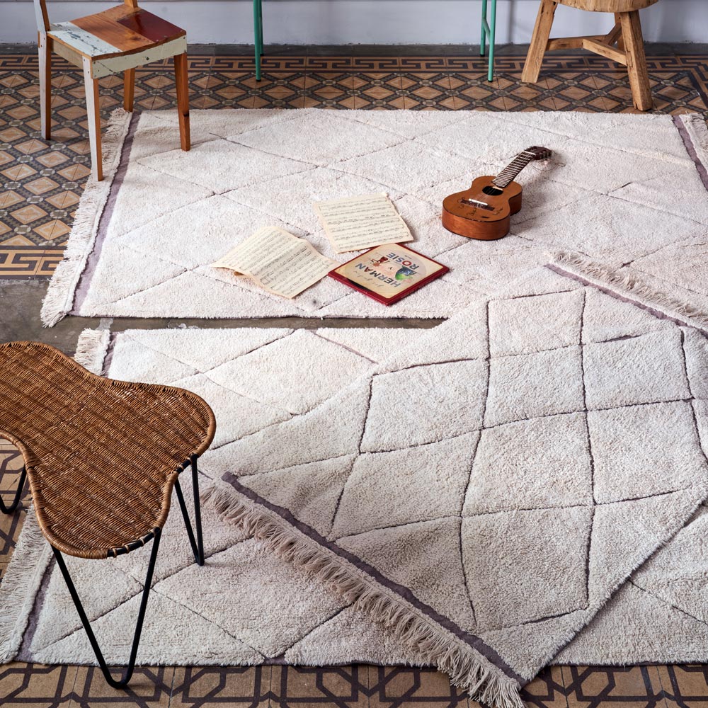 Kinderteppich Bereber aus recyceltem Material, maschinenwaschbar