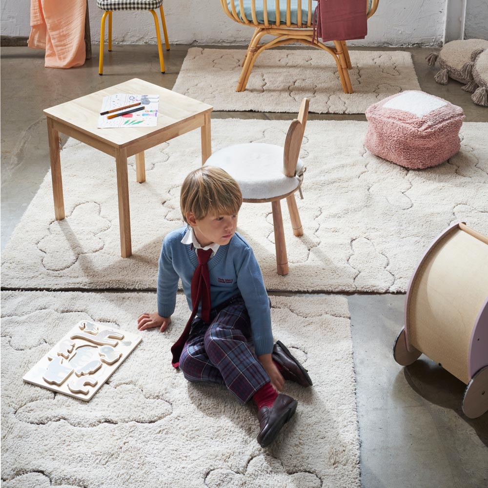 Kinderteppich Traumwolken aus recyceltem Material, maschinenwaschbar