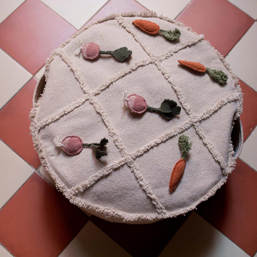 Pouf Gemüse Tic-Tac-Toe
