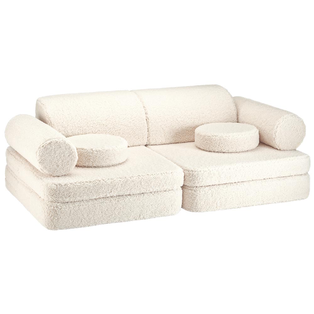 Modulares Sofa aus Teddy-Stoff