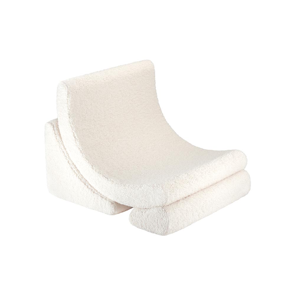 Modularer Mond Sessel aus Teddy-Stoff