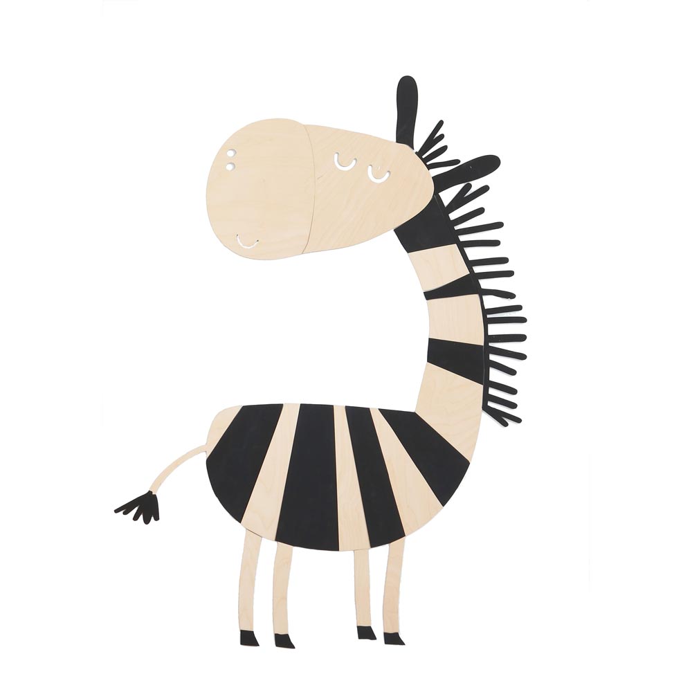 Wanddeko Zebra aus Holz