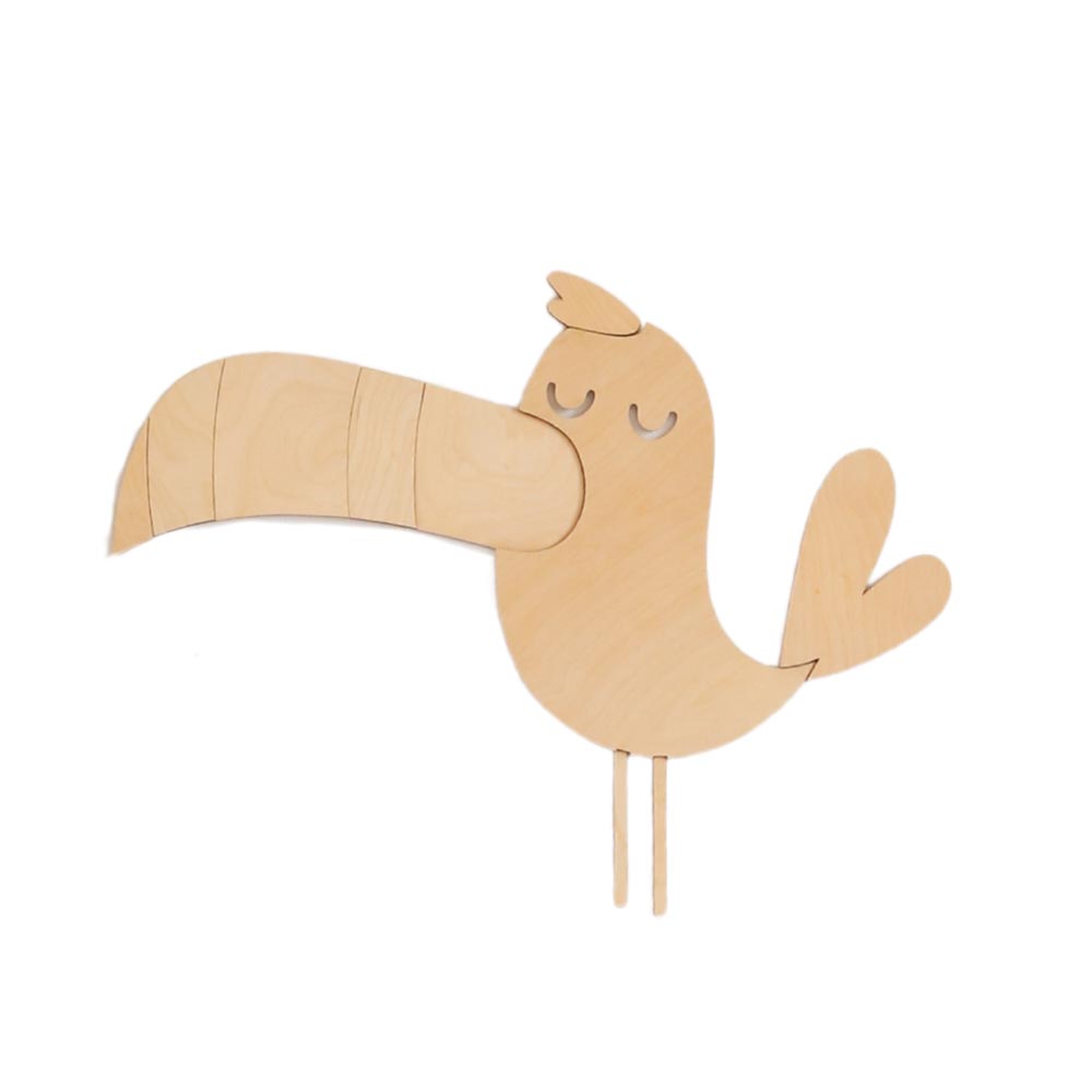 Wanddeko Tukan aus Holz
