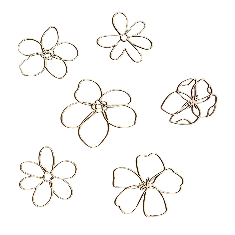 Wanddeko Set Blumenwiese aus Holz