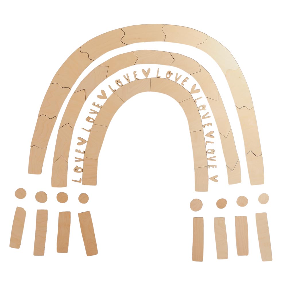Wanddeko Regenbogen aus Holz