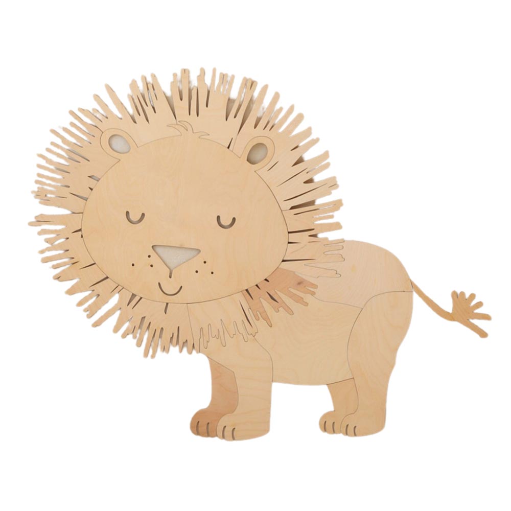 Wanddeko Löwe aus Holz