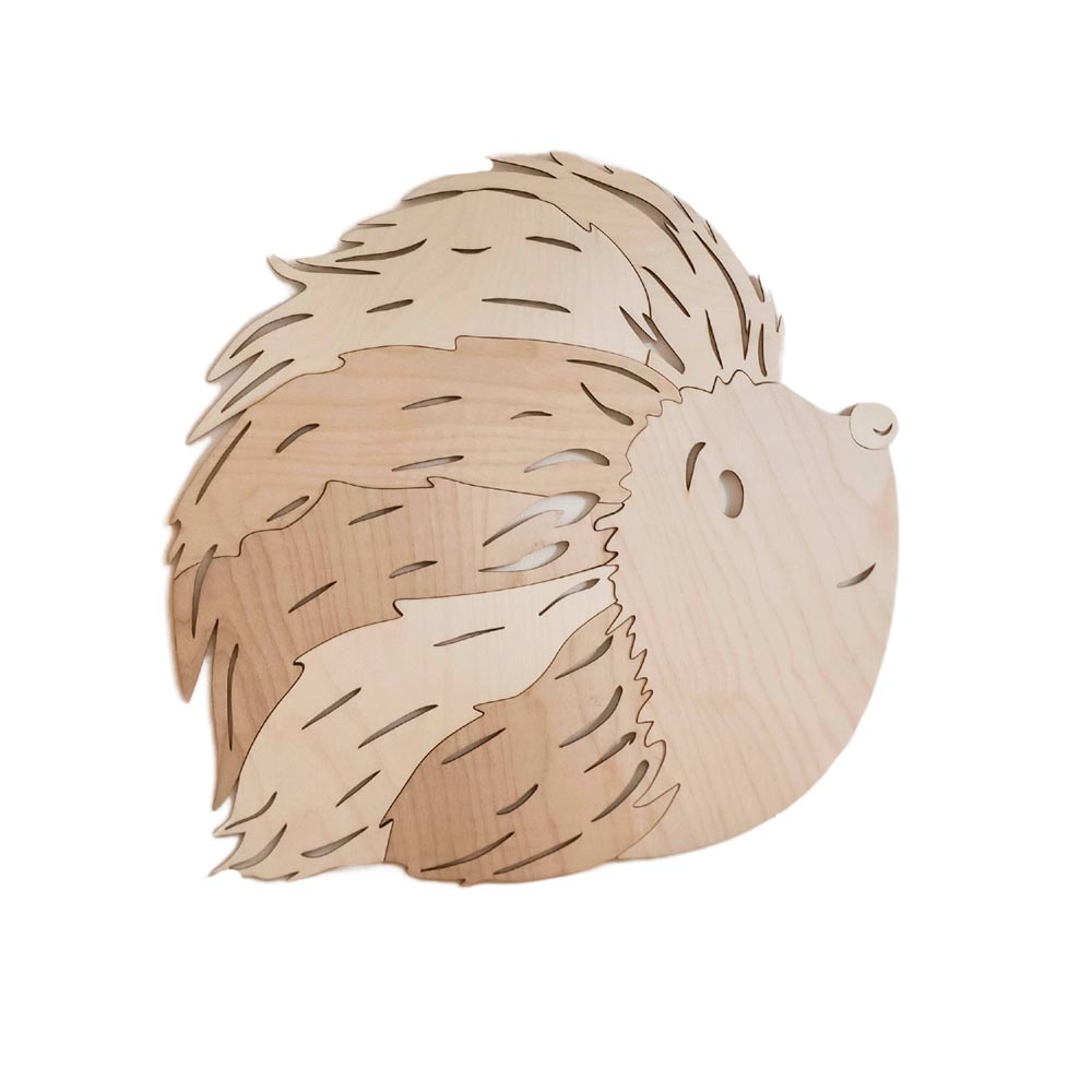 Wanddeko Igel aus Holz