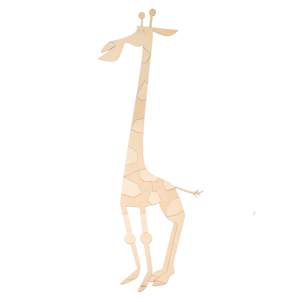 Wanddeko Giraffe aus Holz