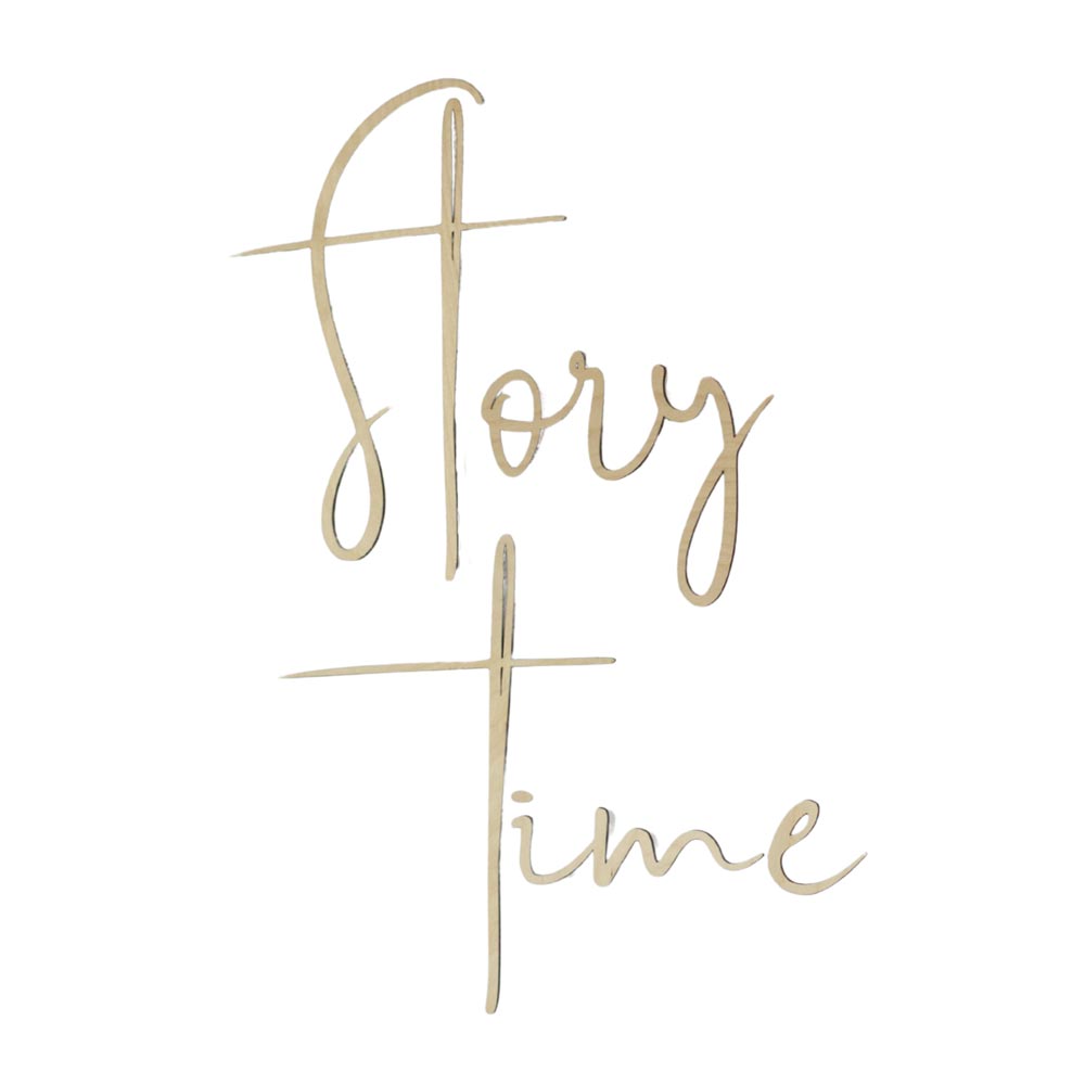 Wanddeko Schriftzug aus Holz "Story time"