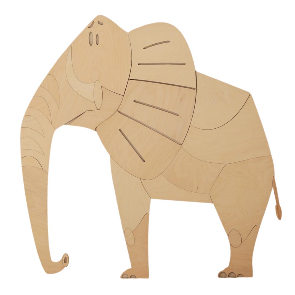 Wanddeko Elefant aus Holz