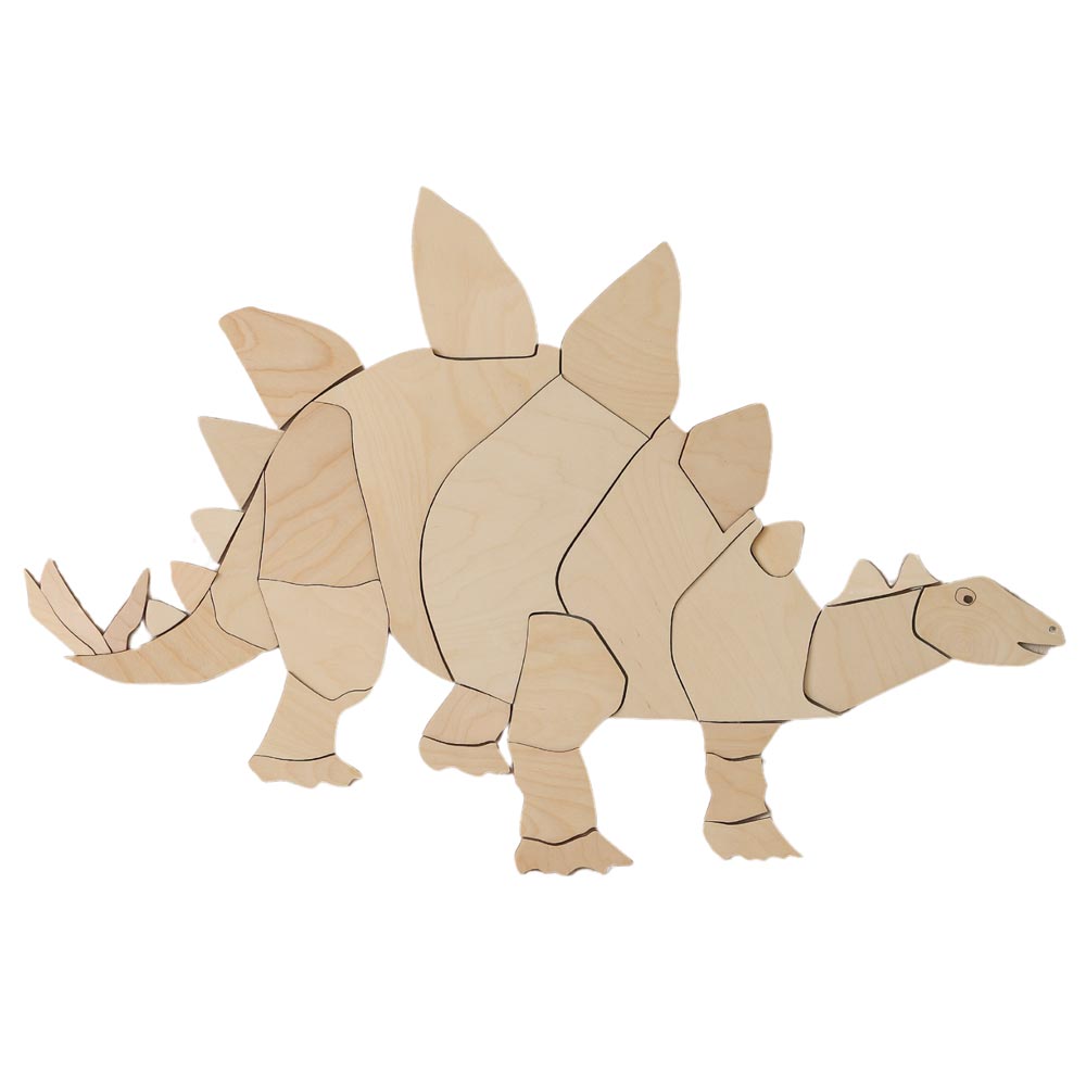 Origami Wanddeko Stegosaurus Dino aus Holz