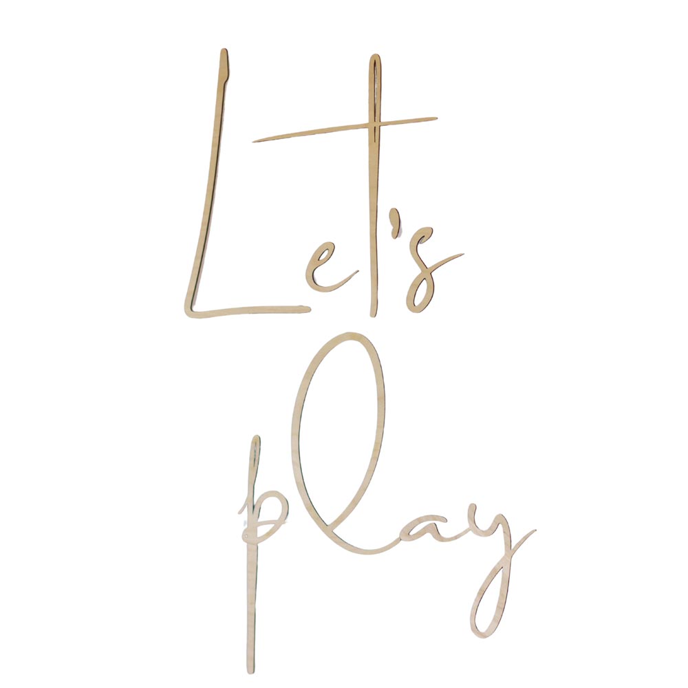 Wanddeko Schriftzug aus Holz "Let's play"
