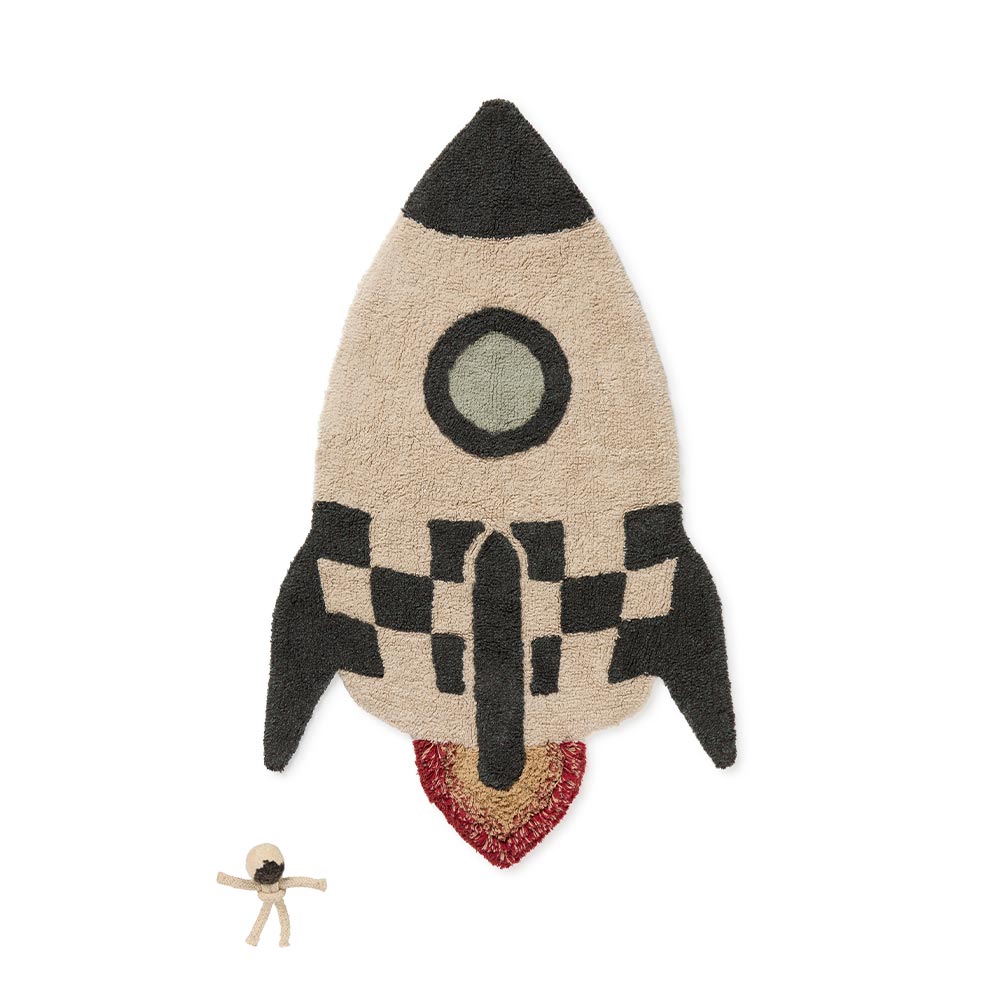 Baumwollteppich Rakete 85 x 135 cm, maschinenwaschbar