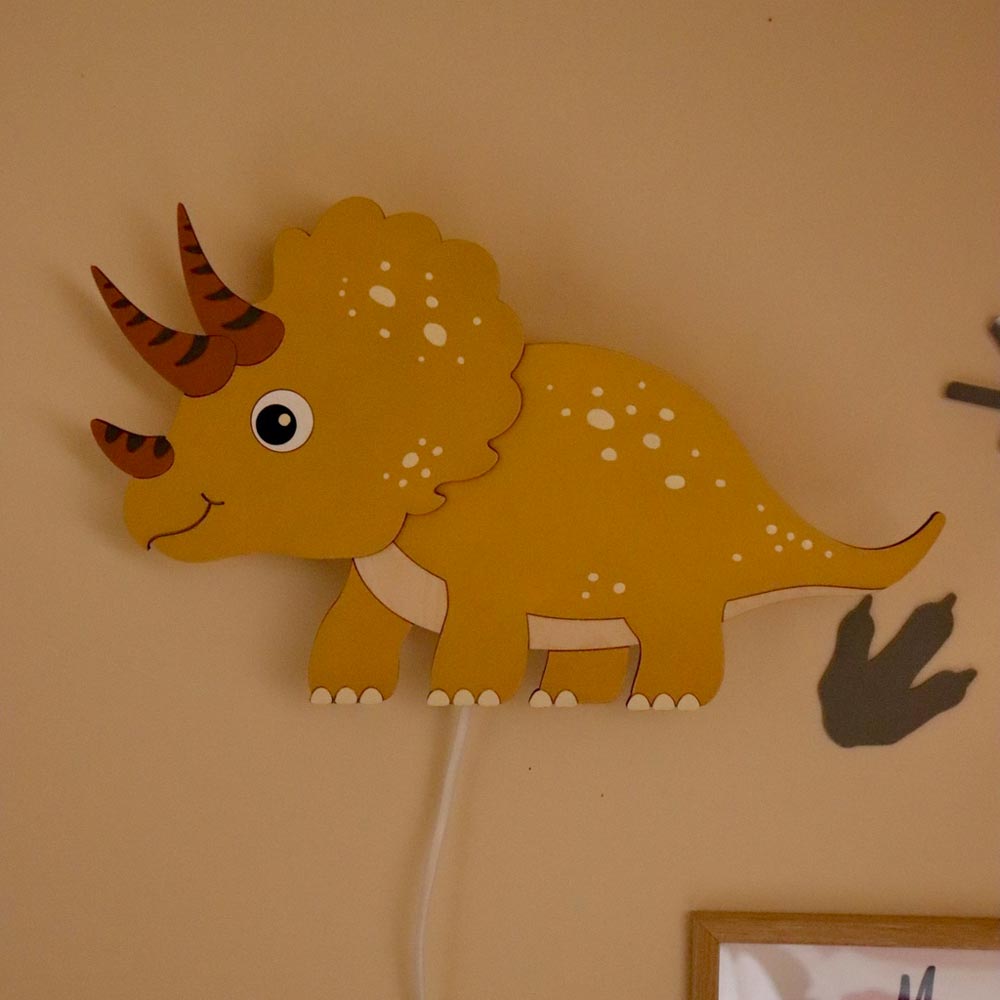 Wandlampe Dino aus Holz