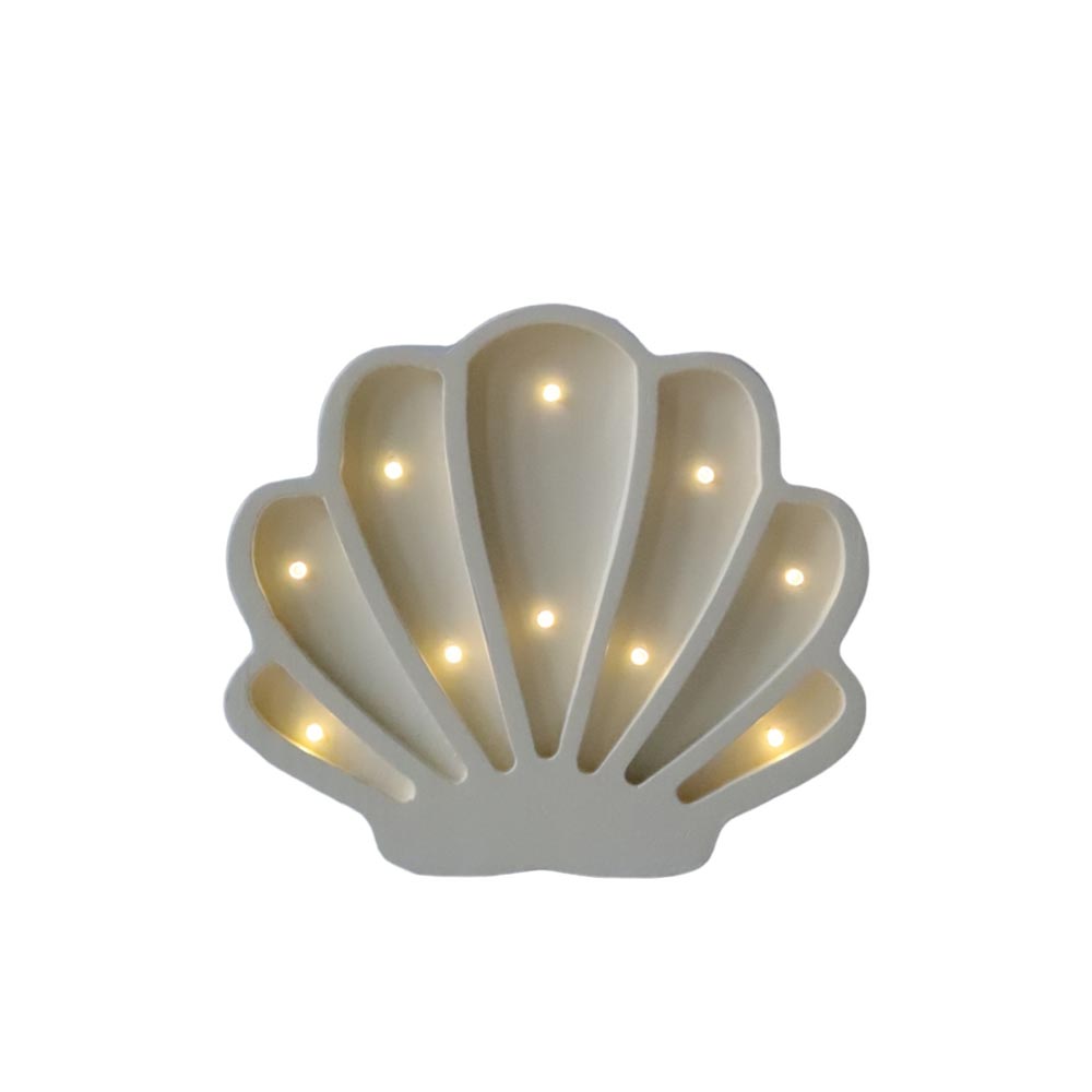 Mini LED Nachtlicht Muschel aus Holz, dimmbar