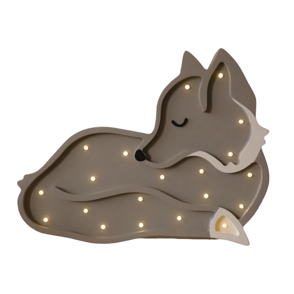 LED Nachtlicht Wolf aus Holz, dimmbar