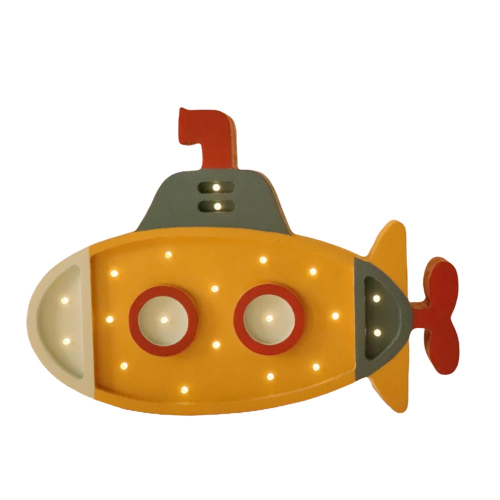 LED Nachtlicht U-Boot aus Holz, dimmbar