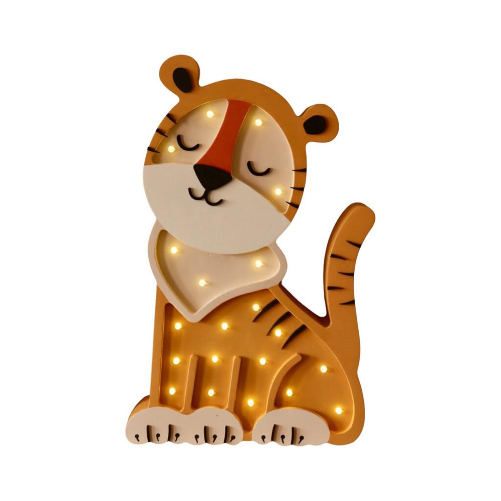 LED Nachtlicht Tiger aus Holz, dimmbar