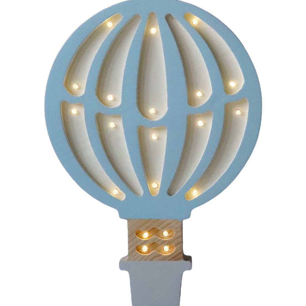 LED Nachtlicht Heißluftballon aus Holz, dimmbar