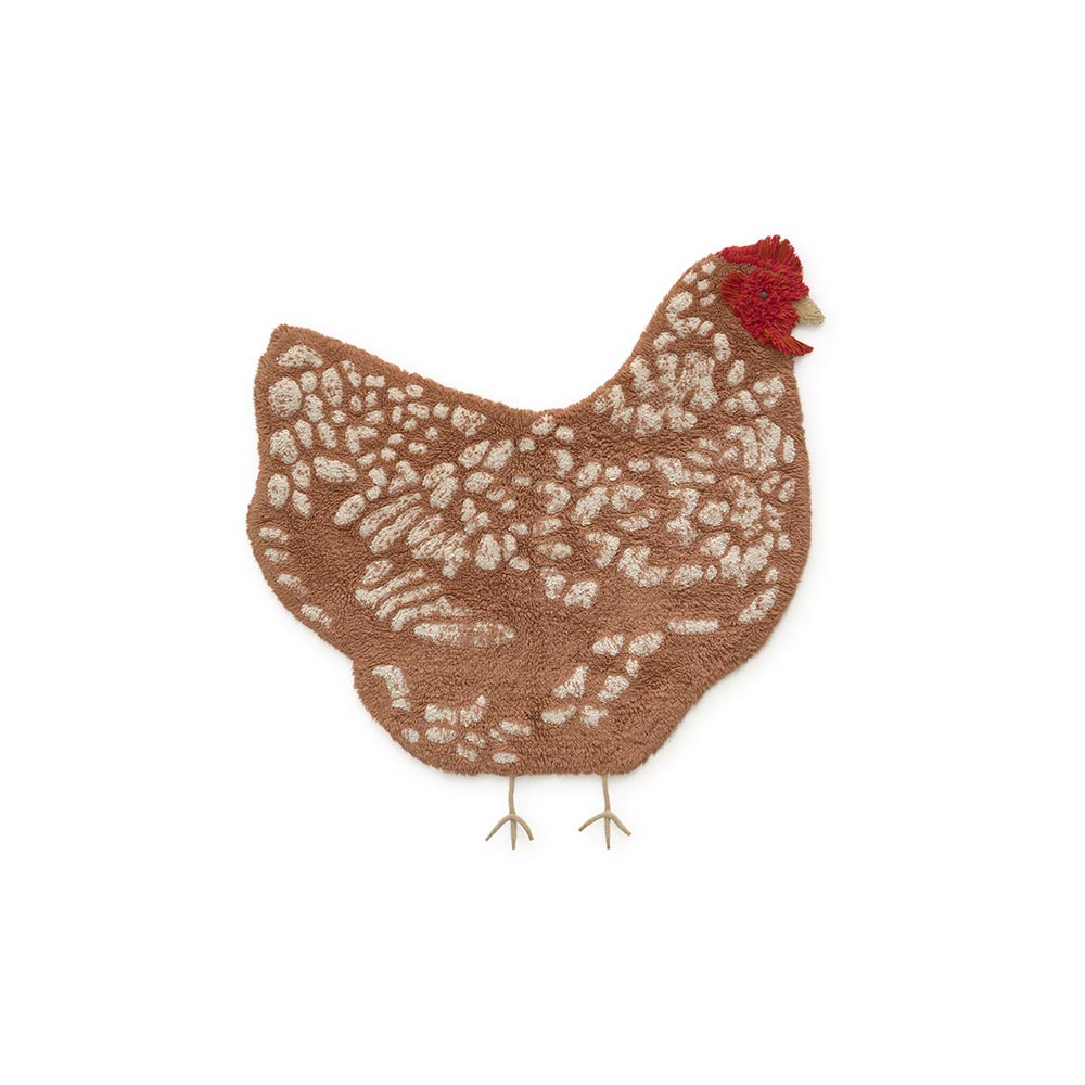 Baumwollteppich Huhn, 110 x 100 cm, maschinenwaschbar