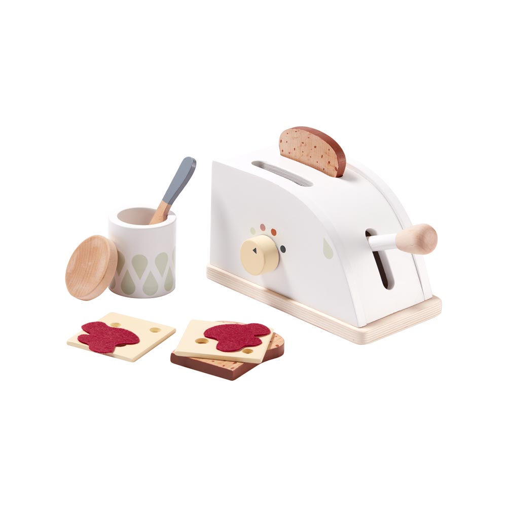 Spielset Toaster aus Holz mit Zubehör