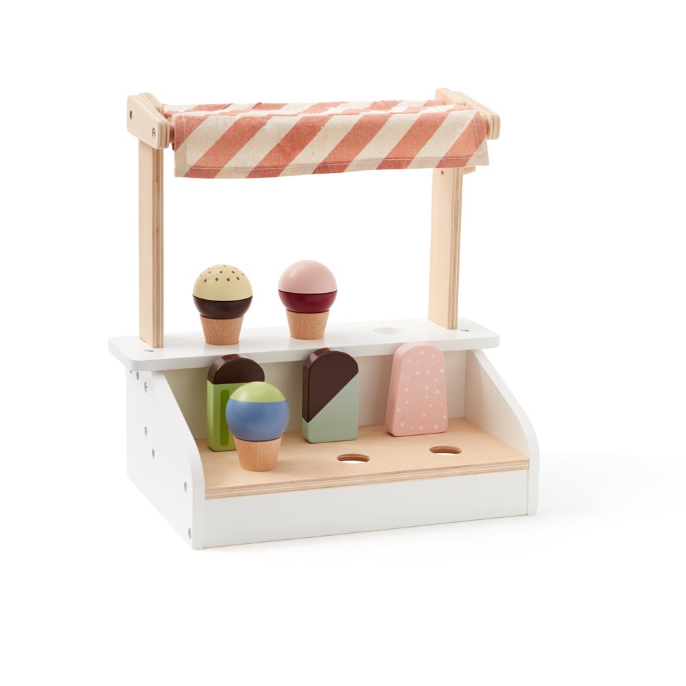 Bistro Eisstand aus Holz mit Zubehör