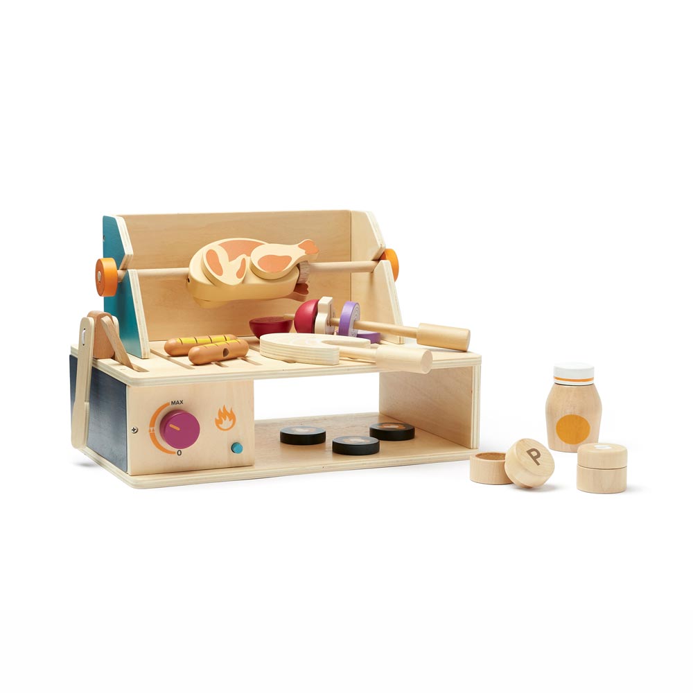 Tischgrill-Spielset aus Holz