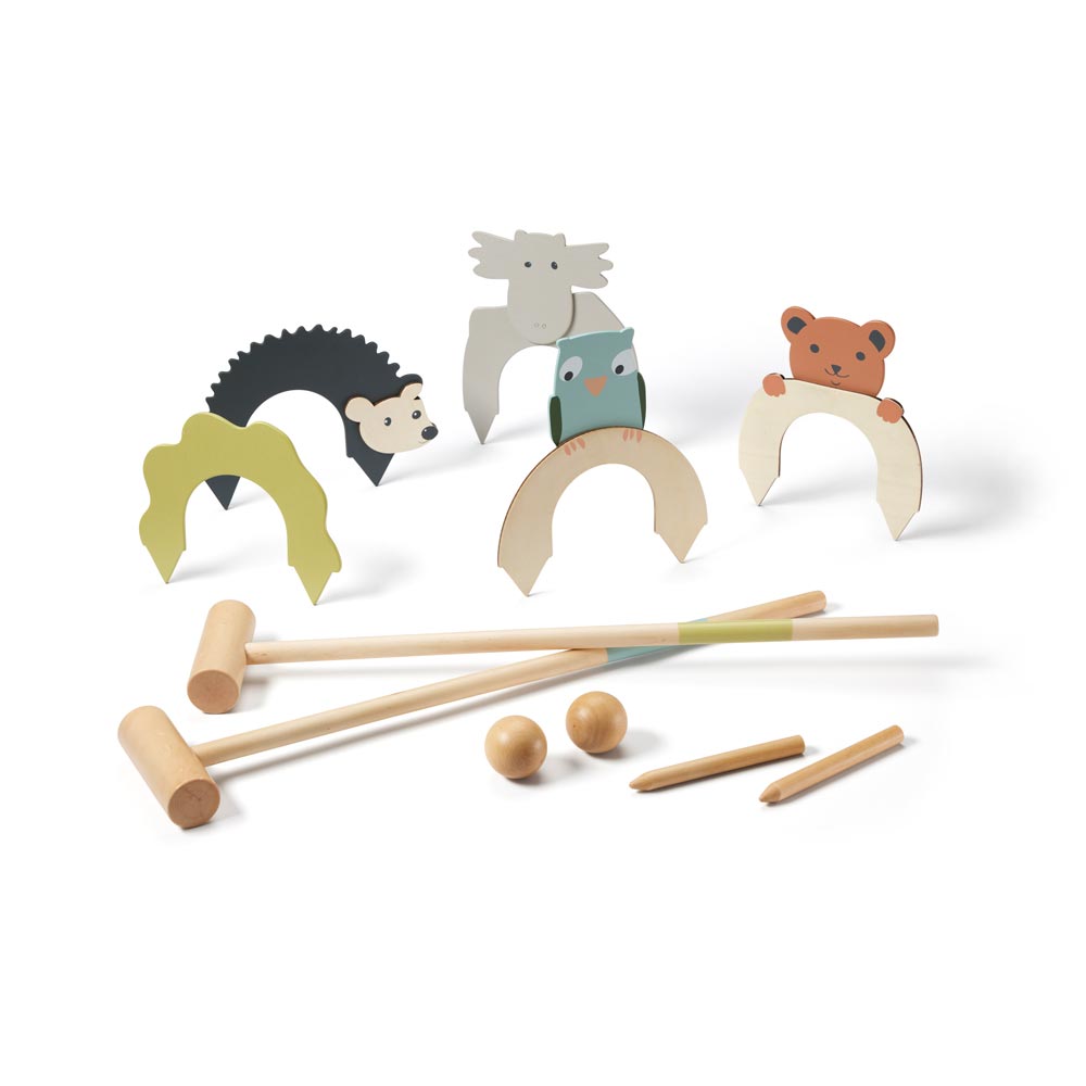 Krocket-Spielset Outdoor aus Holz