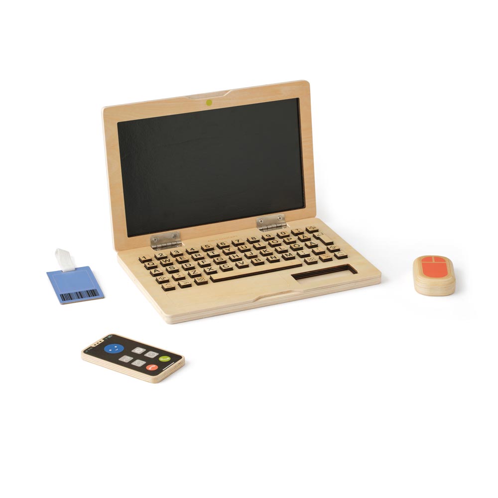 Laptop Computer-Spielset aus Holz