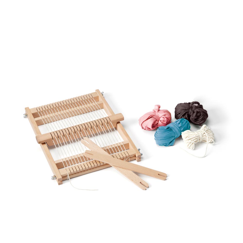 Webrahmen-Spielset mit Garn aus Holz
