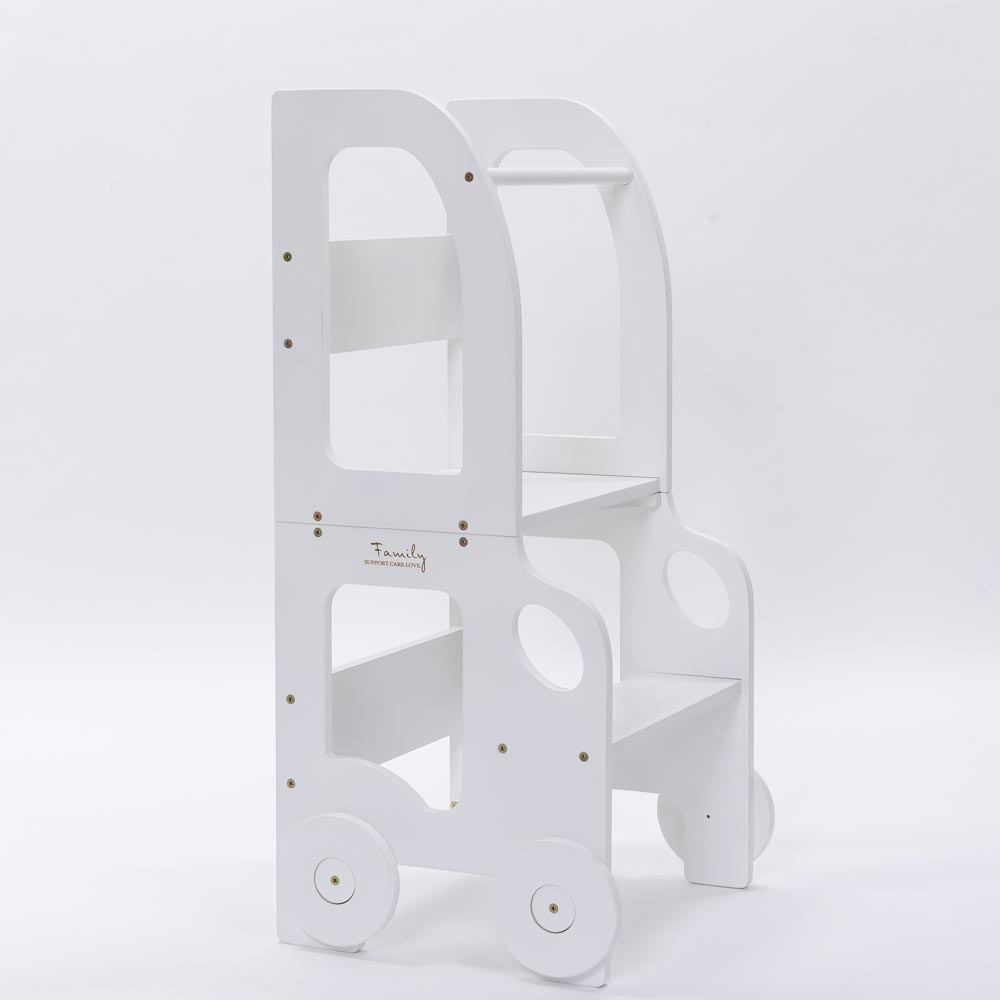 2in1 Lernturm umbaubar, Küchenhelfer & Sitz- Tischset im Auto-Look