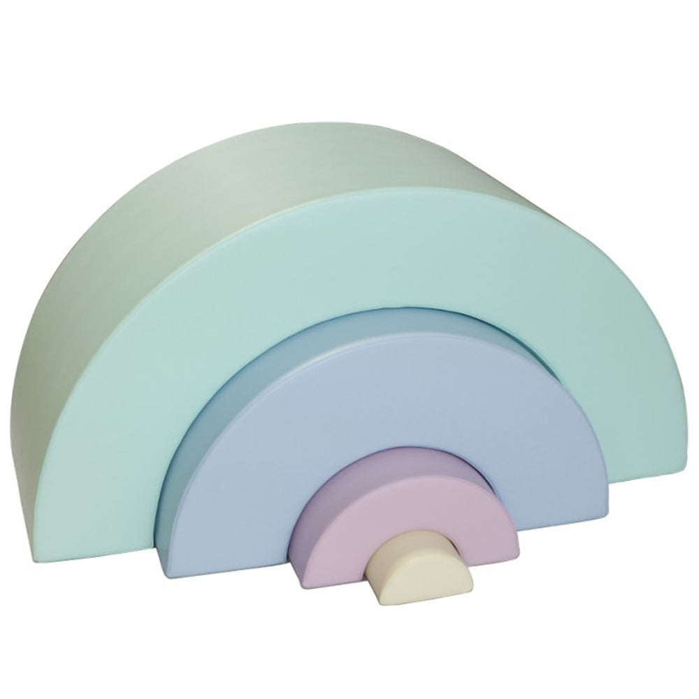 Softblock Rund 4-teiliges Regenbogen Motorikspielzeug, helles Pastell