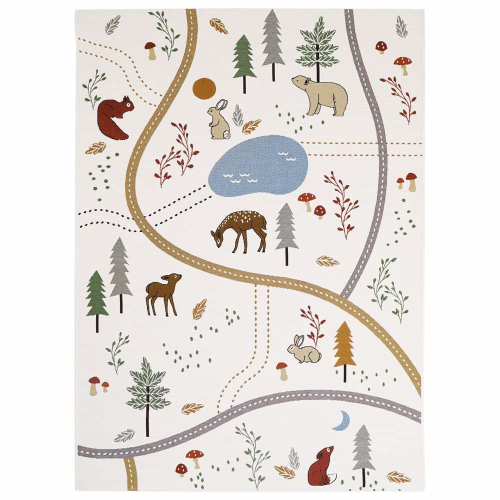 Spielteppich In- & Outdoor 123 x 180 cm Wald-Hausen