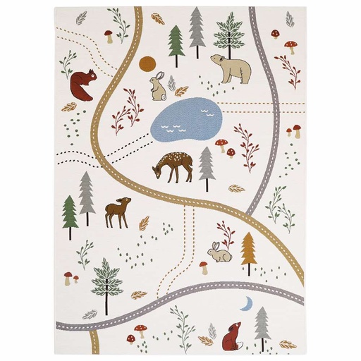 [KDS101125] Spielteppich In- & Outdoor 123 x 180 cm Wald-Hausen