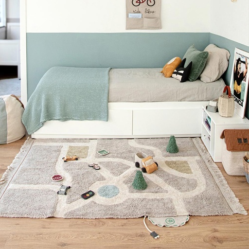 [KDS101361] Spielteppich Eco-City mit Zubehör 120 x 170 cm, maschinenwaschbar