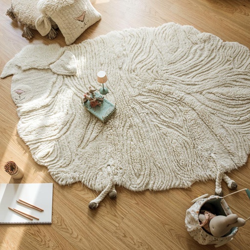 [KDS101379] Kinderteppich Pink Nose Sheep aus 100% Wolle 120 x 170 cm