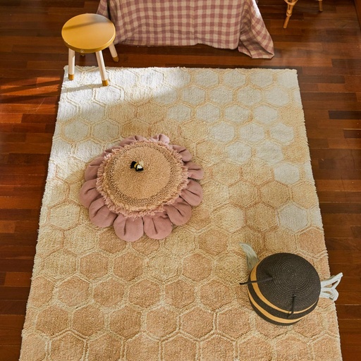 [KDS101366] Kinderteppich Honigwaben 140 x 200 cm, maschinenwaschbar