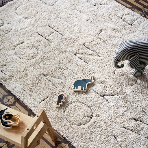 Kinderteppich ABC aus recyceltem Material, maschinenwaschbar