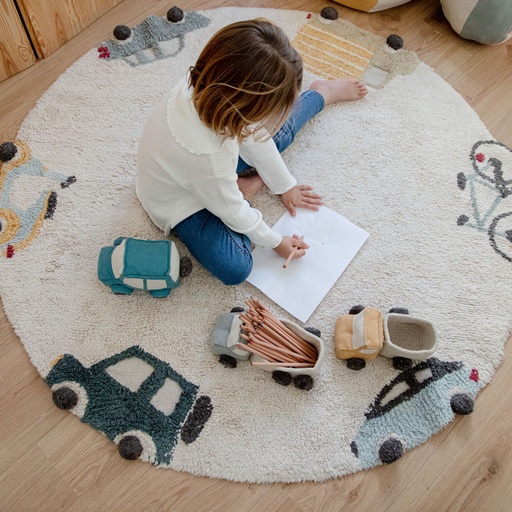 [KDS101421] Kinderteppich Wheels 140 cm, maschinenwaschbar