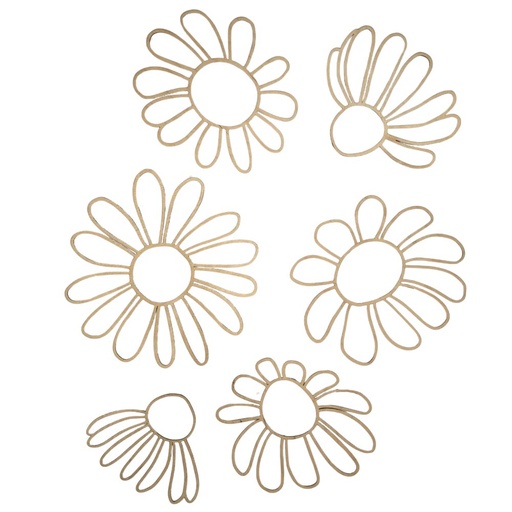 [KDS101478] Wanddeko Set Gänseblümchen aus Holz