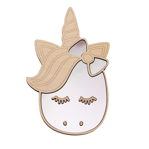 [KDS101474] Dekorativer Wandspiegel Einhorn